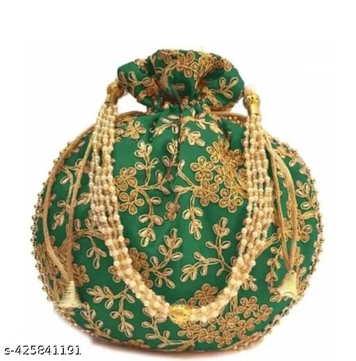 Fabric Potli for Women (Green)