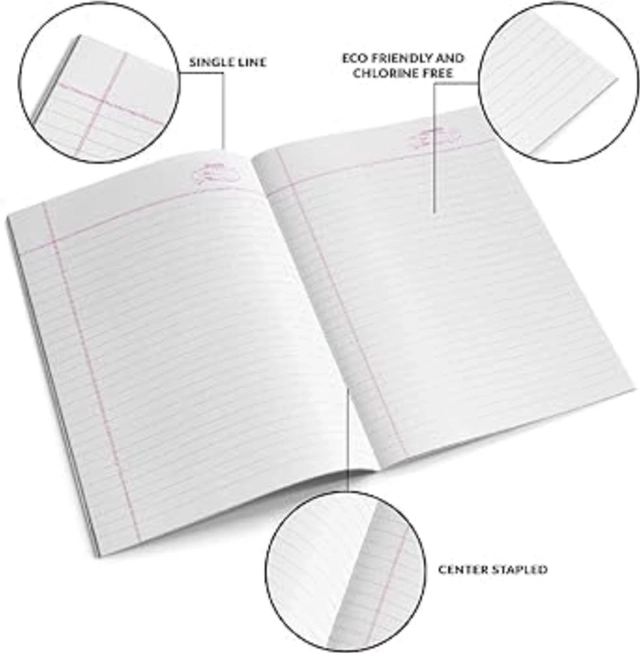 CLASSMATE A4 Single Line Long Notebook (240 Pages, Multicolor, Pack of 6)