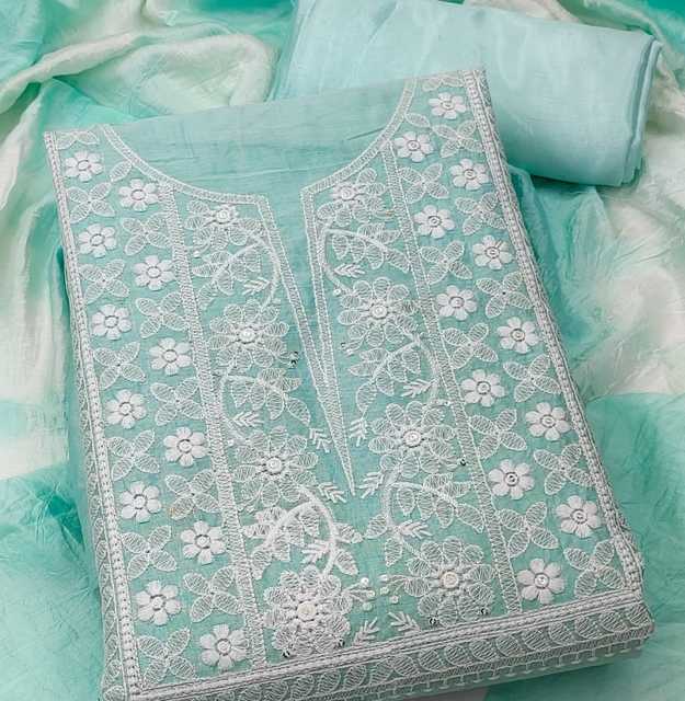 Women's Unstitched Dress Material (Sky Blue) (OCH-267)