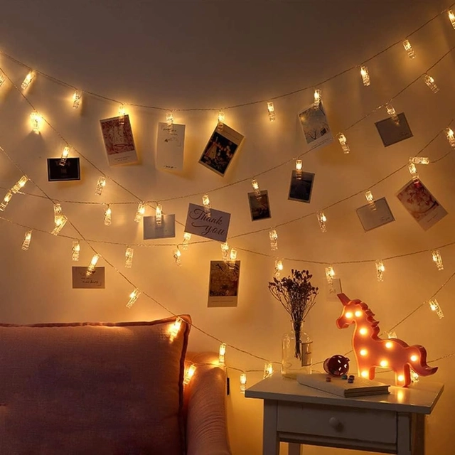 Photo Clip Lights 14Led 14 Photo Clips Decorative Photo Clip Lights For Anniversary, Birthday Party Decoration, Outdoor, Indoor, Diwali, Christmas, Valentine Gifts, Bedroom Decoration And Any Special Occasions (Pack of 1)