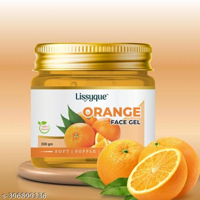  Lissyque Orange Face Gel, Face And Hair, Ideal For Acne Scars, Dark Circle, Moisturising, Soothing, Multipurpose Gel - 200 gm