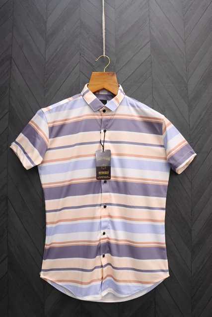 Shree Avira Half Sleeves Cotton Laycra Shirt for Men (Multicolor, XL) (SAF-35)