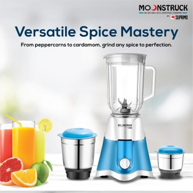 MOONSTRUCK ultra powerful 750 Watt 4 jars Juicer Mixer Grinder - (Blue)