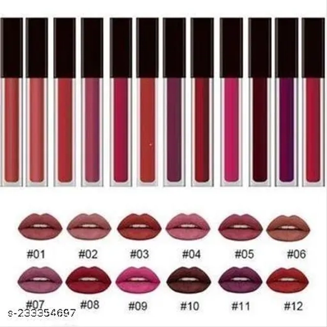 Twelve Peices Lipstick Combo Of Different Shades (Pack of 12)