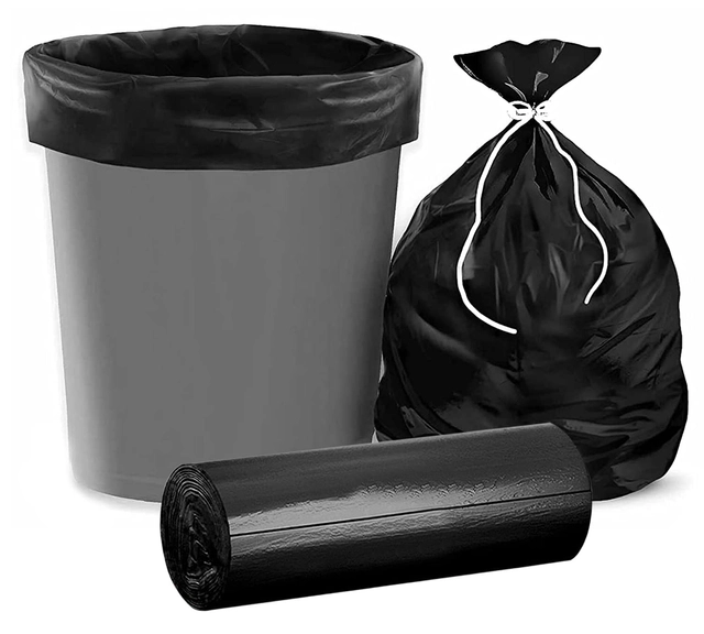 Biodegradable 15 Pcs Garbage Bags (Black, 24x32 inches) (Pack of 2)