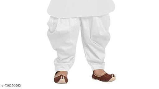 Cotton Blend Solid Dhoti for Boys (2-3 Years, White)