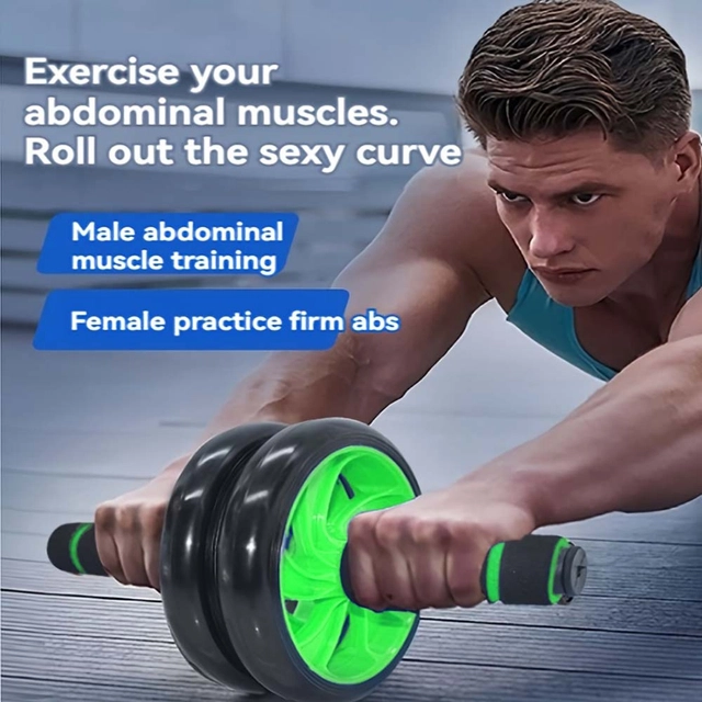 ABS Plastic Ab Wheel Roller for Men & Women (Green & Black)