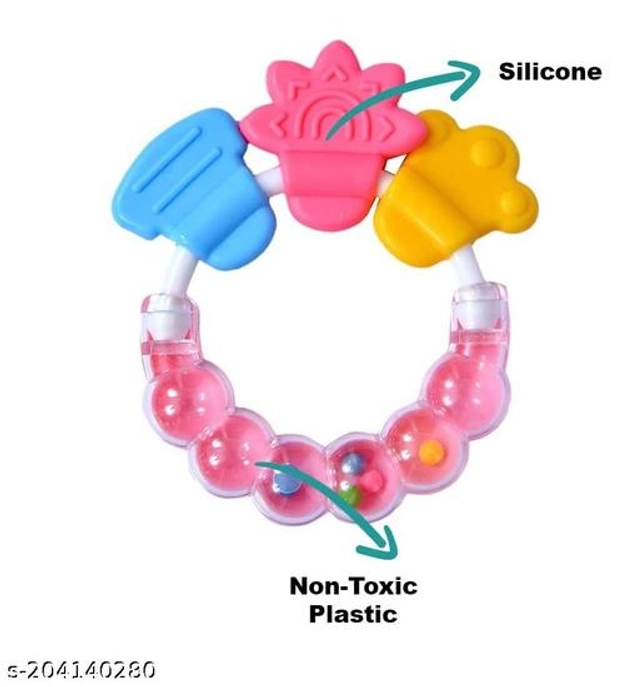 Silicone Rattle Toy for Baby (Multicolor)