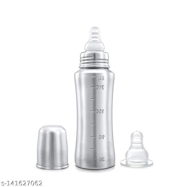 Stainless Steel Milk Bottle for Baby (Silver, 60 ml)