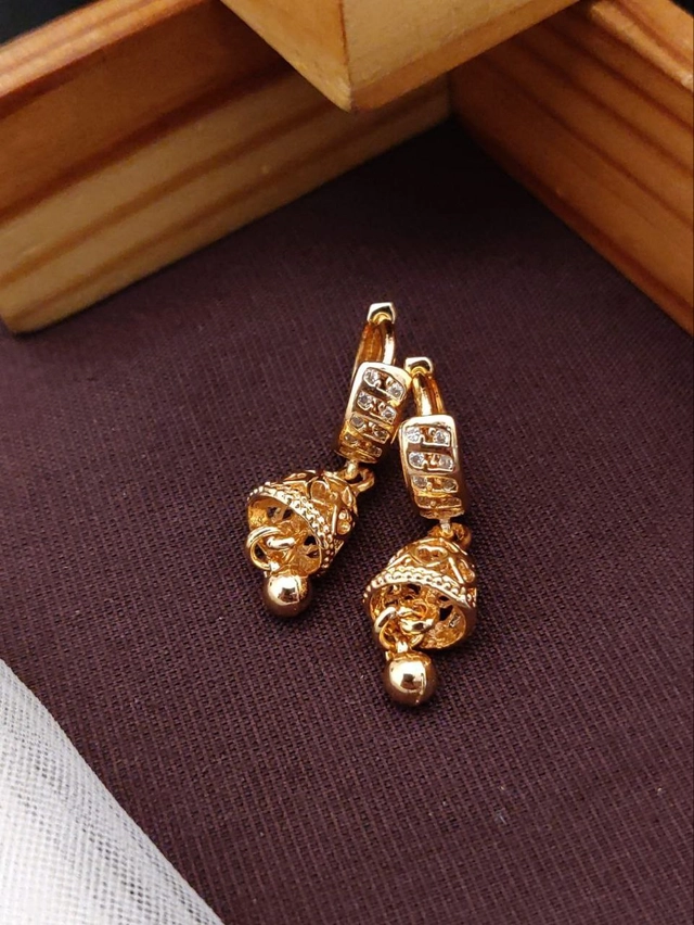 Alloy Gold Plated Earrings for Women (Rose Gold)