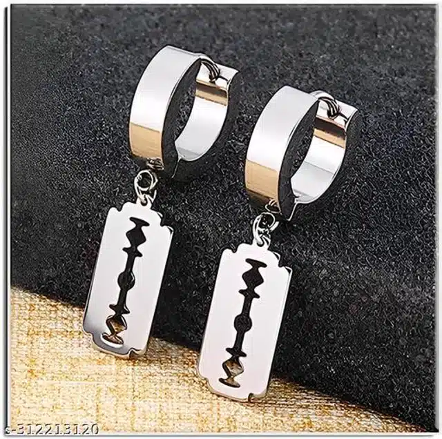 Hinged Earrings for Men (Silver, Set of 1)