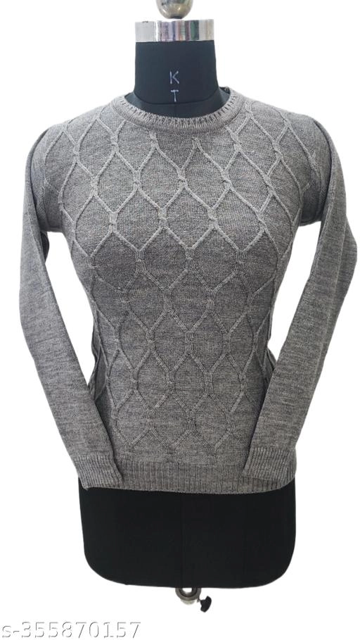 Woolen Solid Top for Women (Grey, Free Size)