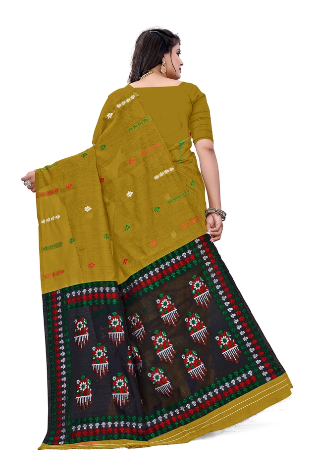 Cotton Silk Woven Design Saree for Women (Multicolor, 6.3 m)