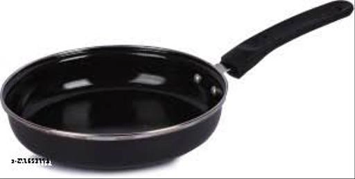 Combo of Sauce Pan, Tadka Pan, Fry Pan, Tawa & Kadai with Lid (Black, Set of 5)