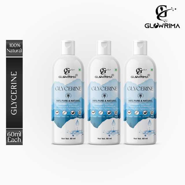 Glowrima 100% Natural Glycerine For Cleansing & Refreshing Skin Pore Tightening (60 ml, Pack Of 3) (G-1435)