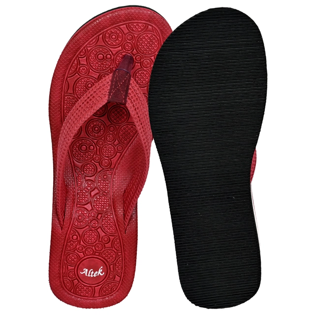 Flip-Flops for Women (Maroon, 4)