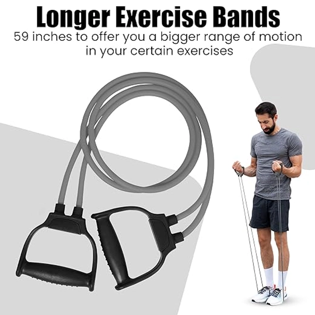 Rubber Resistance Exercise Band for Men & Women (Grey)