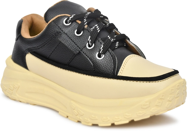 Sneakers for Women (Black & Beige, 3)