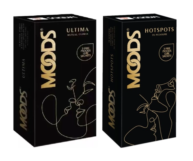 Mood Ultima Mutual Climax Condom (10 Pcs) with Mood Hot Spots 5X Pleasure Condoms (10 Pcs) (Set of 2)