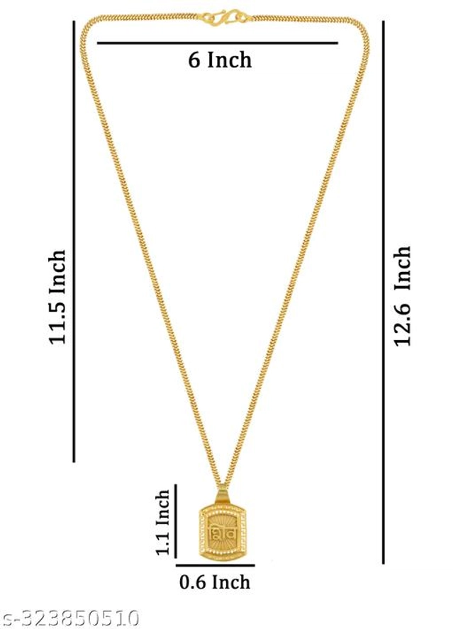 Brass Pendant with Chain for Men & Women (Multicolor)