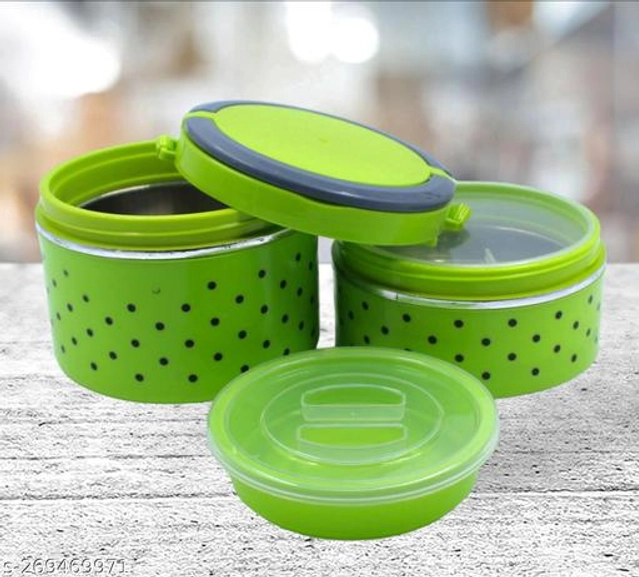 Plastic 2 Layer Lunch Box (Green)