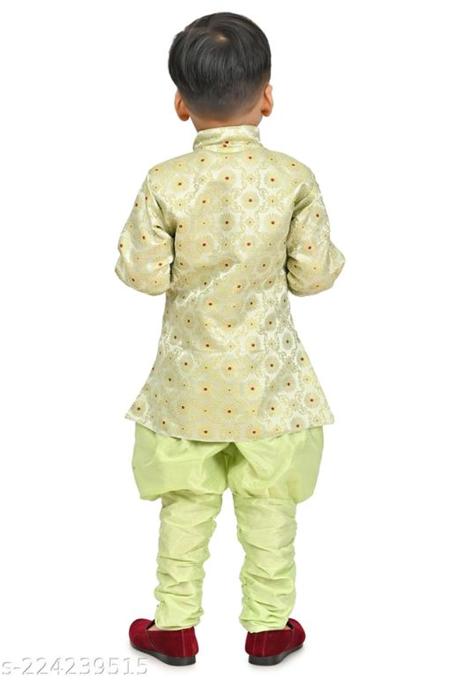 Cotton Blend Sherwani for Boys (Green, 9-12 Months)