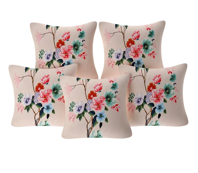 Cotton Cushion Covers (Multicolor, 16x16 inches) (Pack of 5)