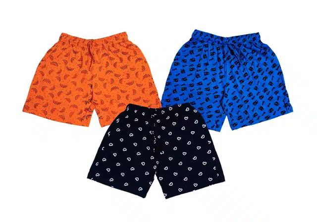 Cotton Blend Printed Shorts for Girls (Pack of 3) (Multicolor, 2-3 Years)