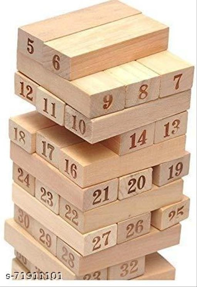 Wooden 48 Pcs Block Puzzle (Brown, Set of 1)