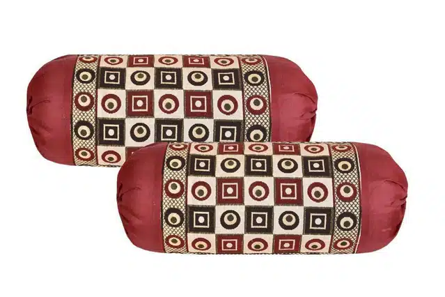 Polycotton Bolster Covers (Pack of 2) (Multicolor, 16x20 Inches)