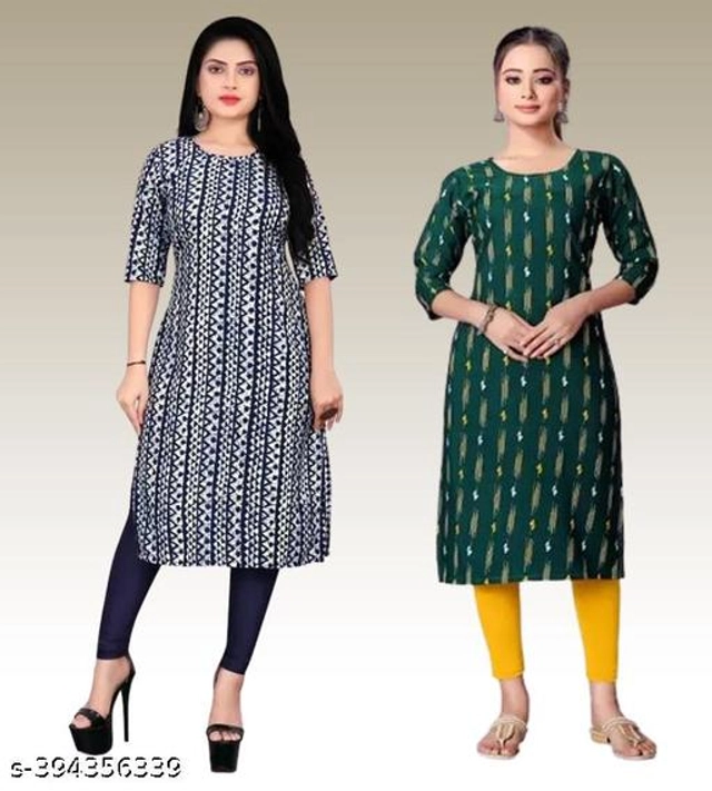 Crepe Kurtis for Women (Multicolor, S) (Pack of 2)