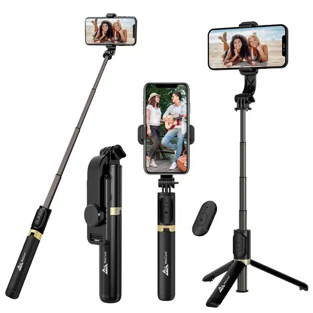 Selfie Stick with Detachable Wireless Remote (Black)