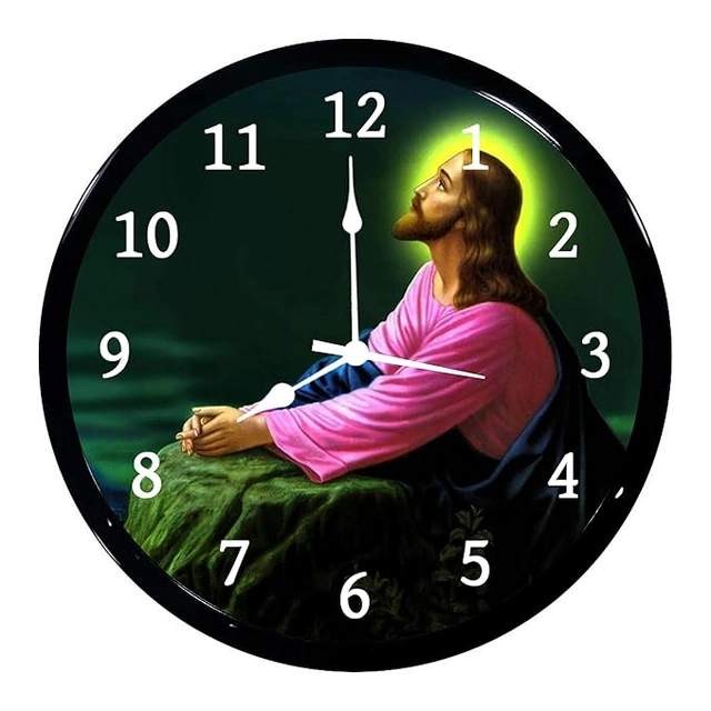 Plastic Jesus Wall Clock (Multicolor, 28 cm)