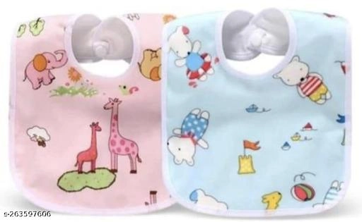 Cotton Printed Bibs for Baby (Multicolor, Pack of 5)