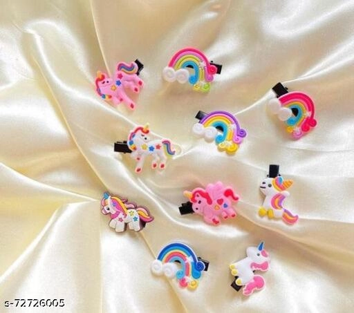 Rubber Hair Clips for Girls (Multicolor, Pack of 10)