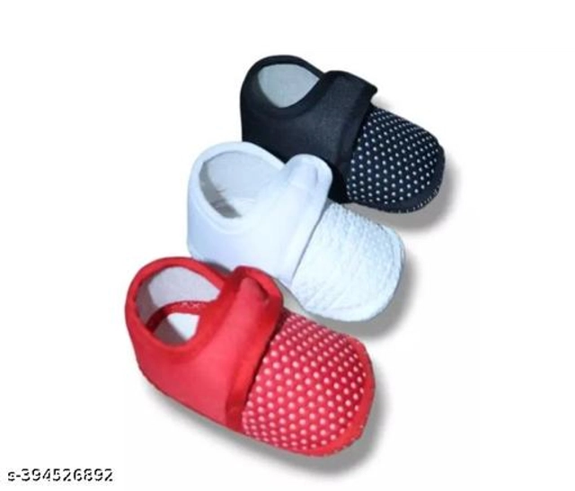 Shoes for Infants (Multicolor, 0-3 Months) (Pack of 3)