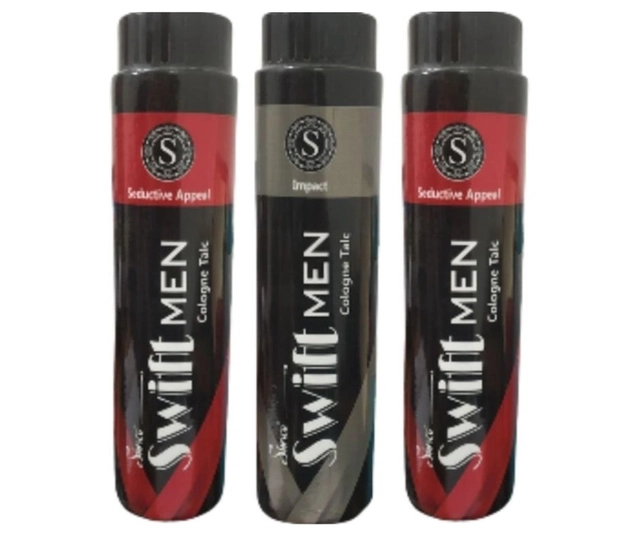 Simco 2 Pcs Swift Seductive Appeal Cologne with Swift Impact Cologne Talcum Powder (300 g, Pack of 3)