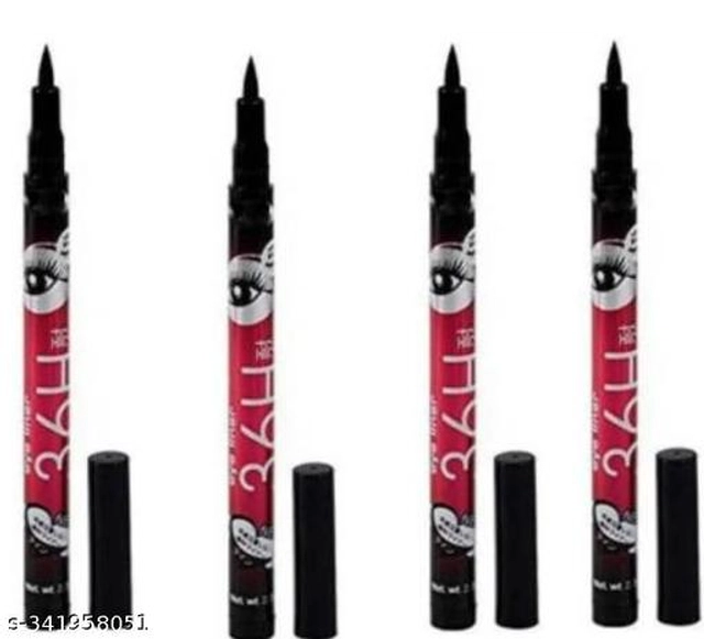 36H Waterproof Sketch Eyeliner (Black, Pack of 4)