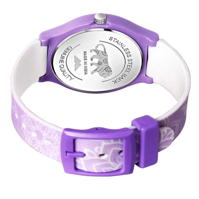 LORETTA Silicone Straps Analog Watch for Kids (Purple)