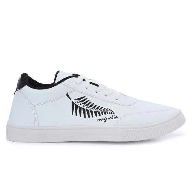 Casual Shoes for Men (White & Black, 6)