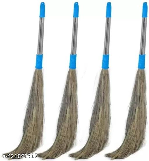 Laxmi Grass Broom (Multicolor, Pack of 4)