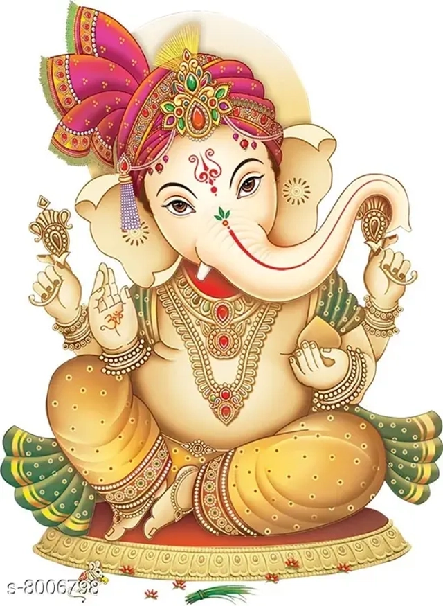 Ganesh Ji Large Wall Sticker Waterproof and 45x50 cm Size