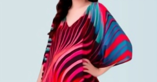 Satin Printed Kaftan Kurti for Women (Multicolor, XL)