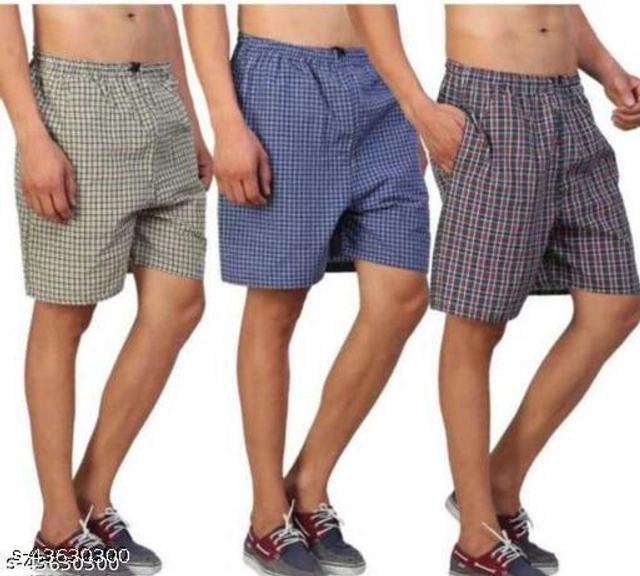 Cotton Shorts for Mens (Multicolor, 28) (Pack of 3)