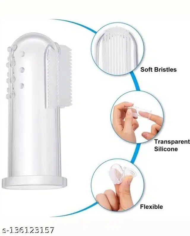 Baby Finger Toothbrush with Case (Transparent, Set of 1)