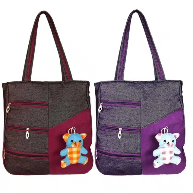 Handbags for Women (Maroon & Purple, Pack of 2)