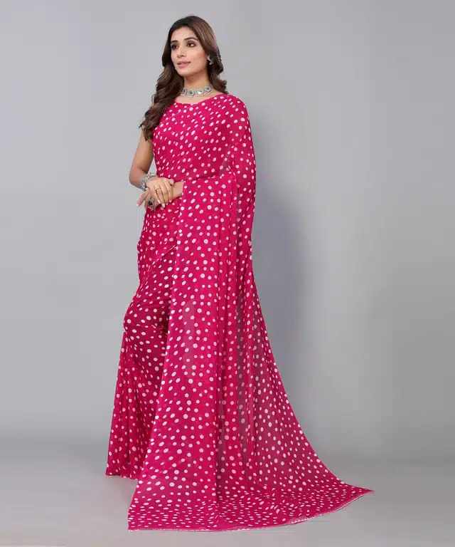 Women's Designer Saree With Blouse (Pink) (SD229)