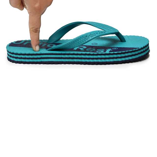 Ortho + Rest Rubber Flipflop For Men (Green, 9) (P4)
