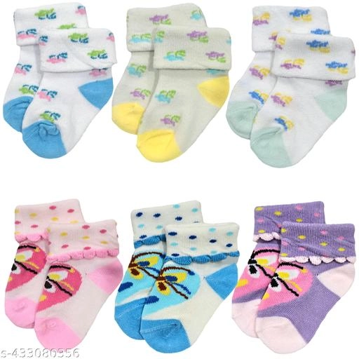 Cotton Socks for Kids (Multicolor, Pack of 6)