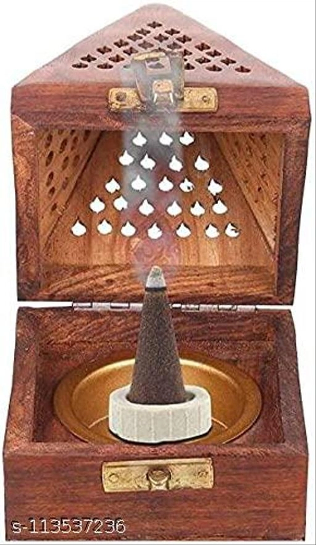 Wooden Dhoop Sticks Holder (Brown)